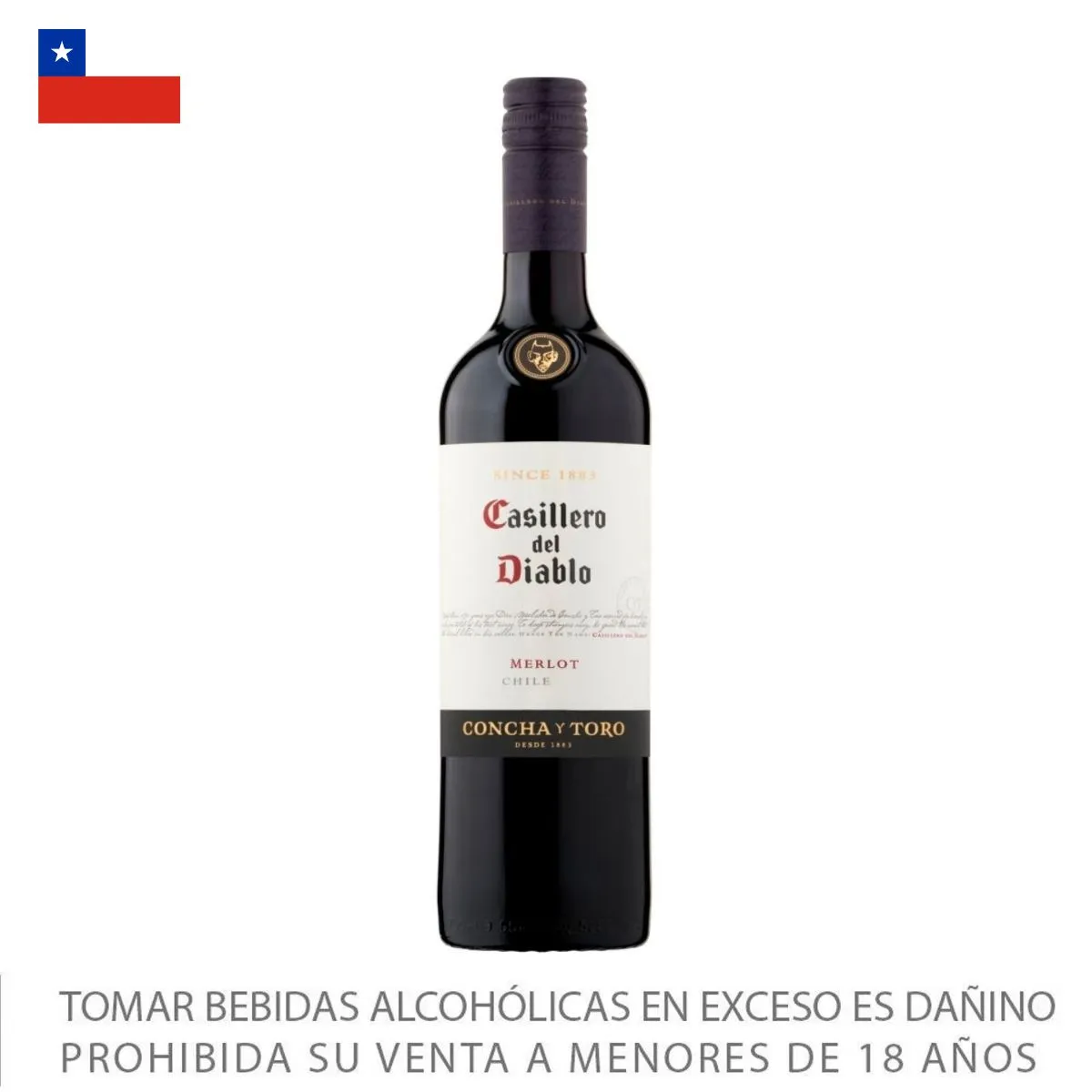 CASILLERO DEL DIABLO - Vino Tinto Merlot Casillero del Diablo Botella 750 mL