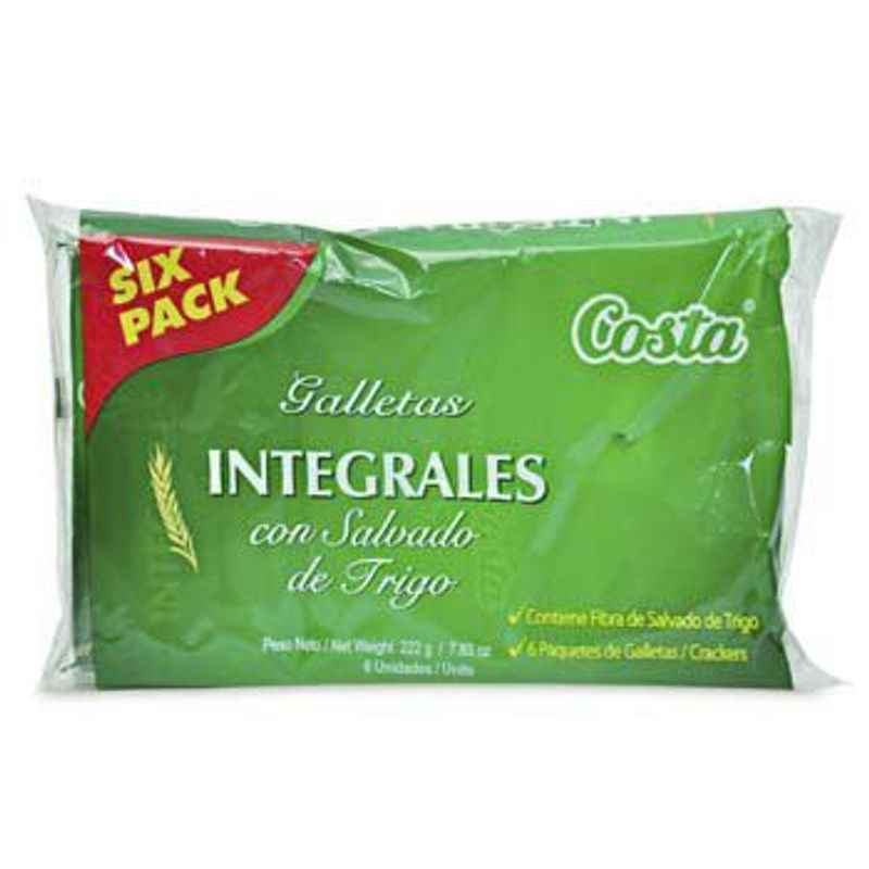 COSTA - Galleta Integrales con Salvado de Trigo Costa 6 Unidades