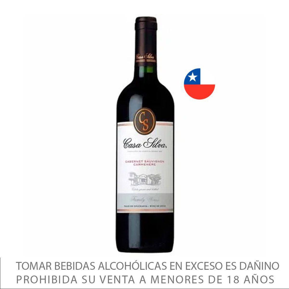 CASA SILVA - Vino Tinto Casa Silva Cabernet Sauvignon Carmenere Botella 750 mL