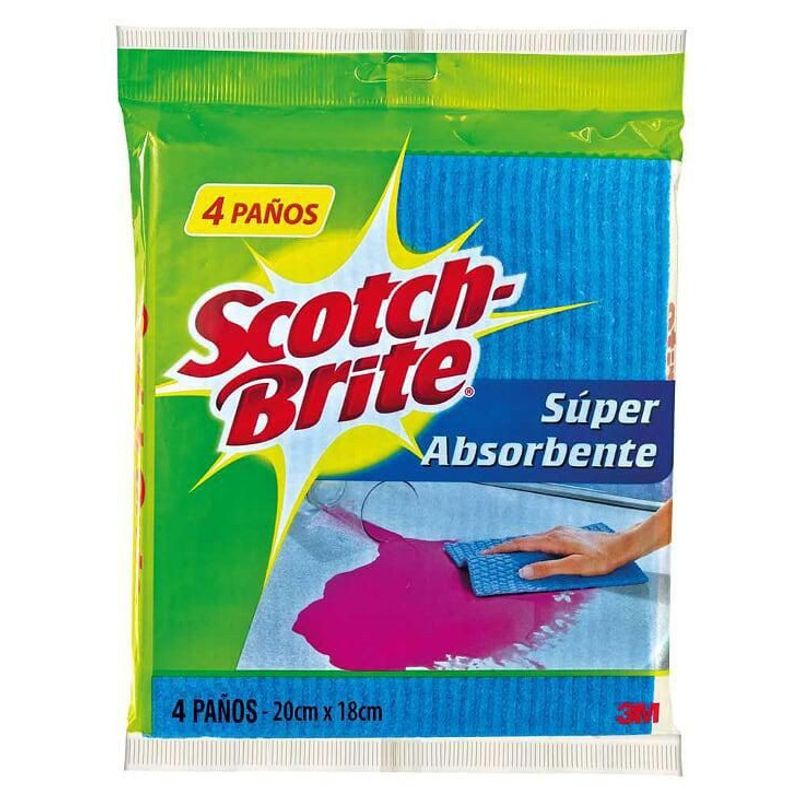SCOTCH BRITE - Paño Absorbente Scotch Brite Pack 4 Und