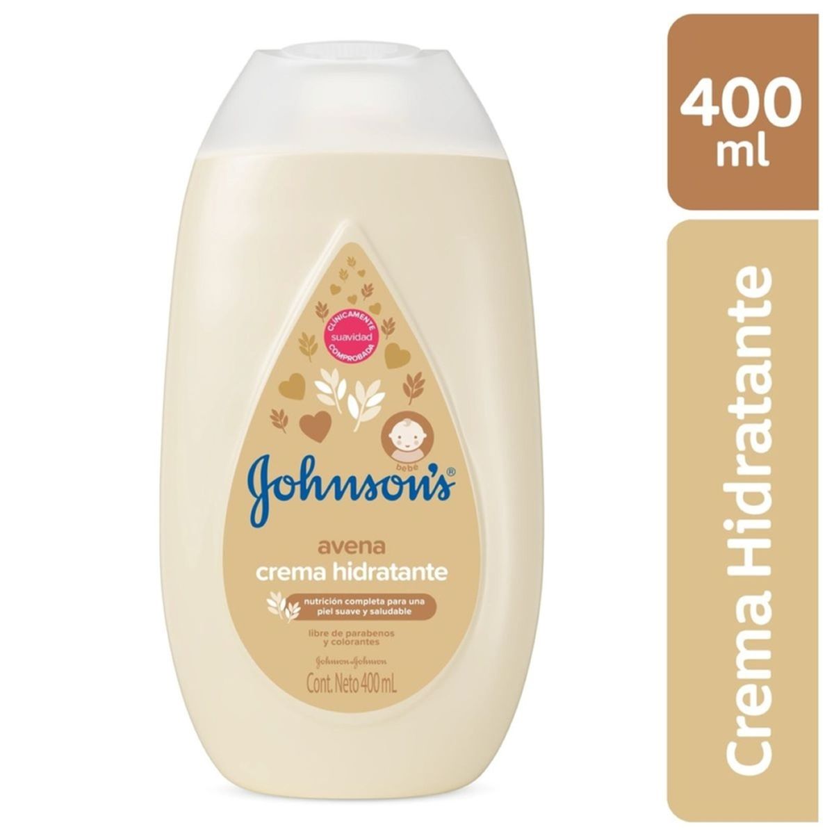JOHNSONS BABY - Crema Hidratante Johnsons Baby Avena Botella 400 mL