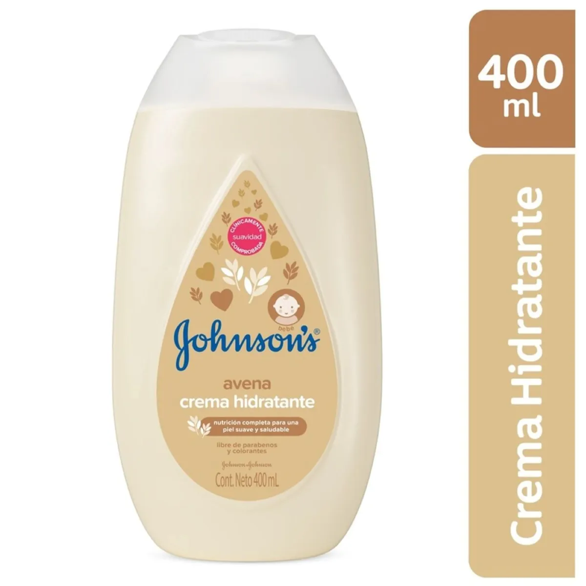 JOHNSONS BABY - Crema Hidratante Johnsons Baby Avena Botella 400 mL