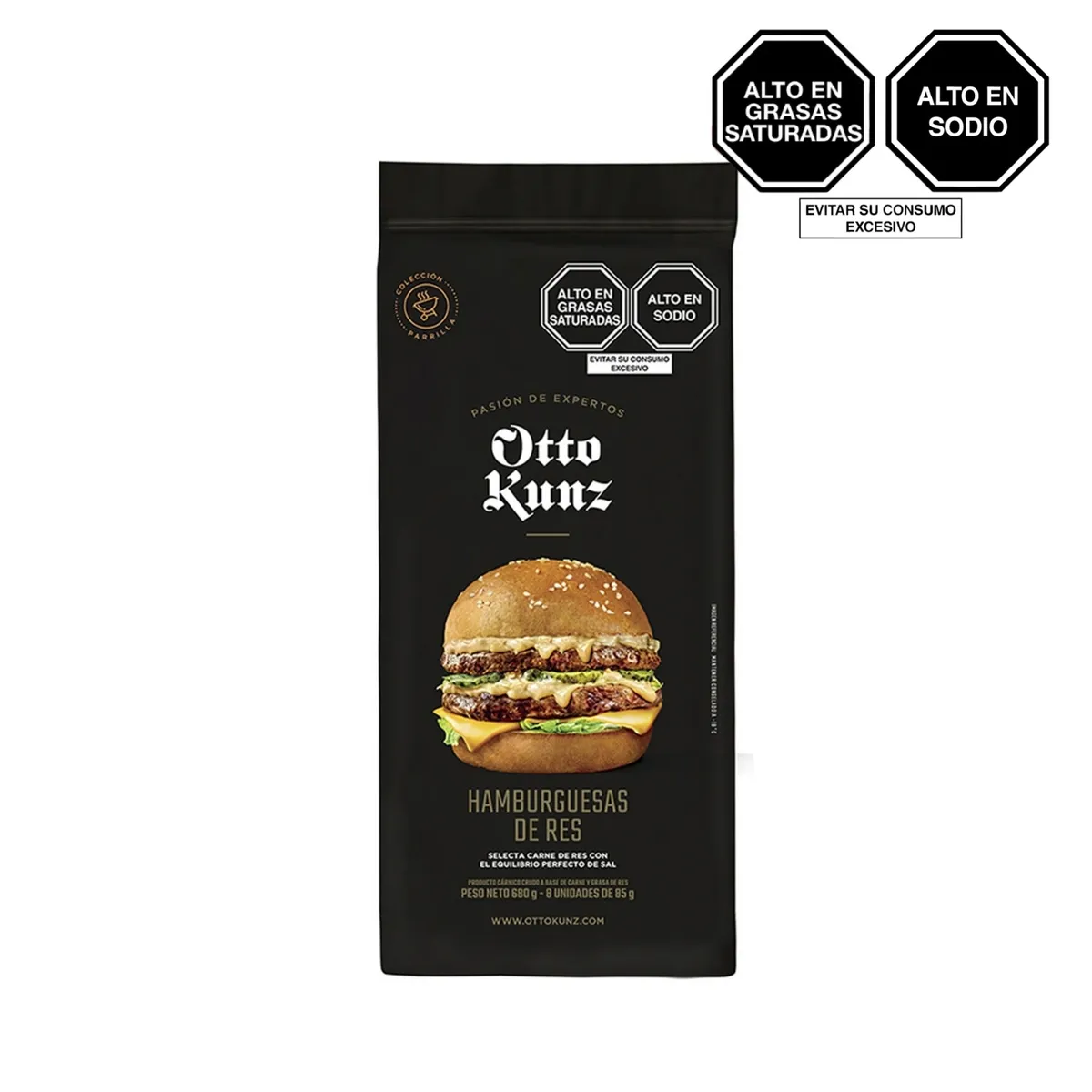 OTTO KUNZ - Hamburguesa Premium de Res Otto Kunz Empaque 680 g
