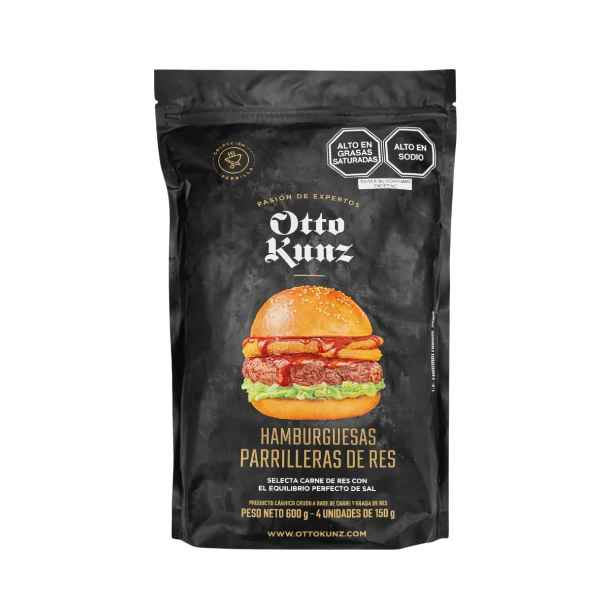 OTTO KUNZ - Hamburguesa Parrillera Premium de Res Otto Kunz Empaque 600 g