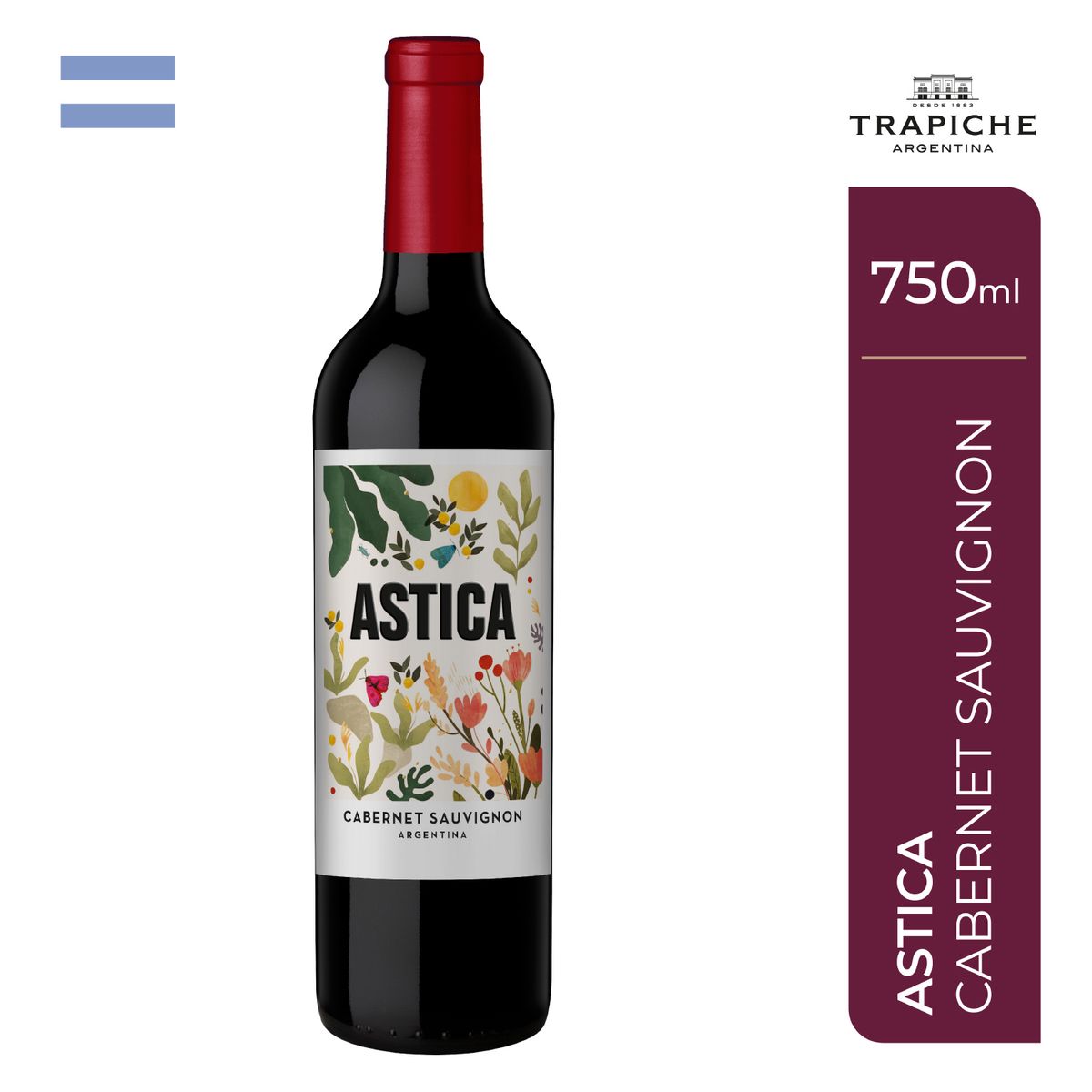 ASTICA - Vino Astica Tinto Cabernet Sauvignon Argentina Botella 750 mL
