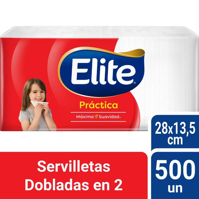 ELITE - Servilletas Dobladas En 2 Elite Práctica Empaque 500 Und