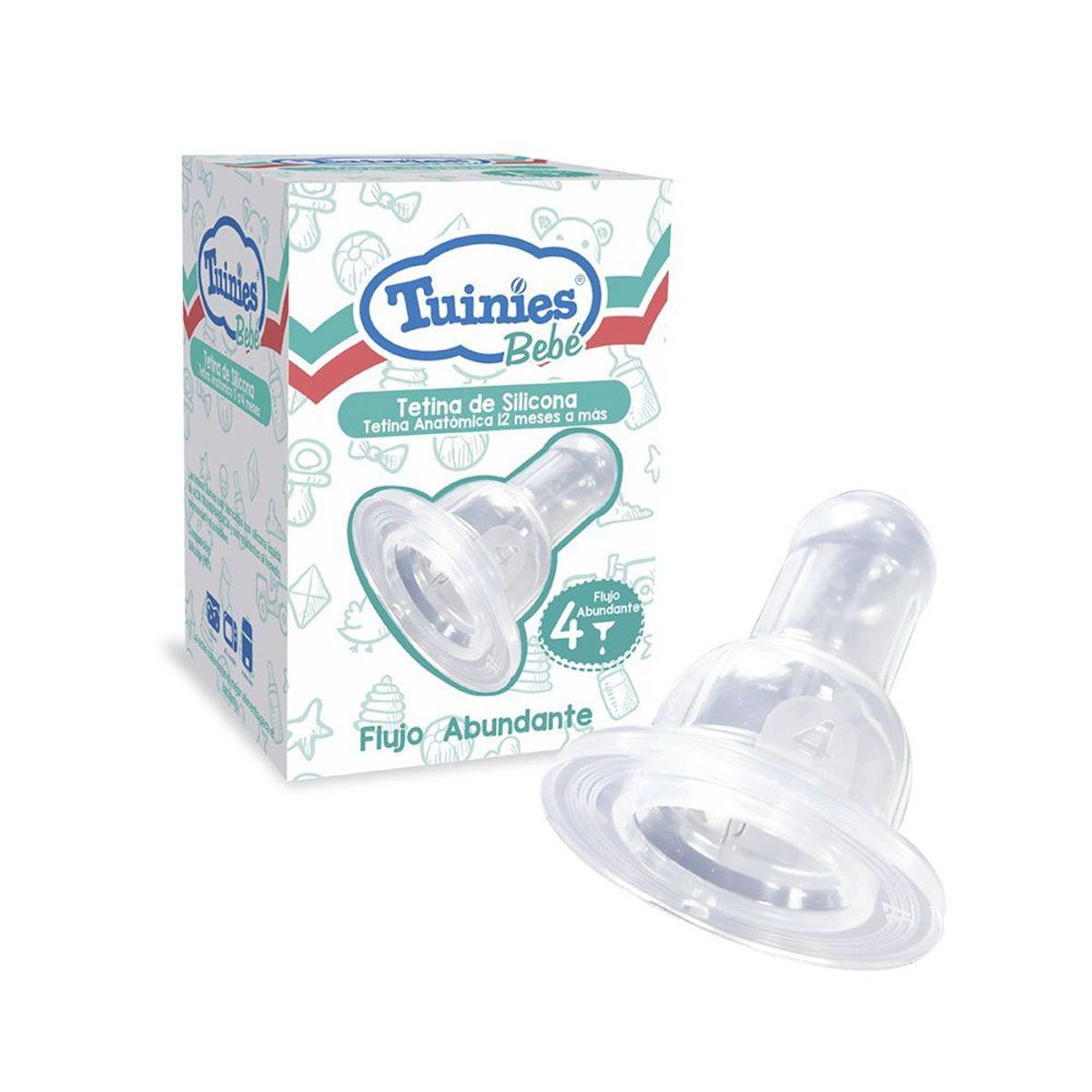 TUINIES - Tetina Anatómica Silicona 4 Flujo Abundante Tuinies