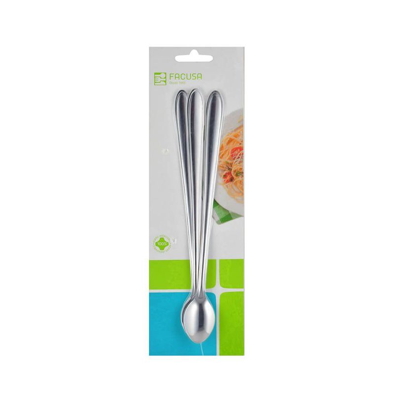 FACUSA - Cucharitas Largas para Refresco x 3 piezas