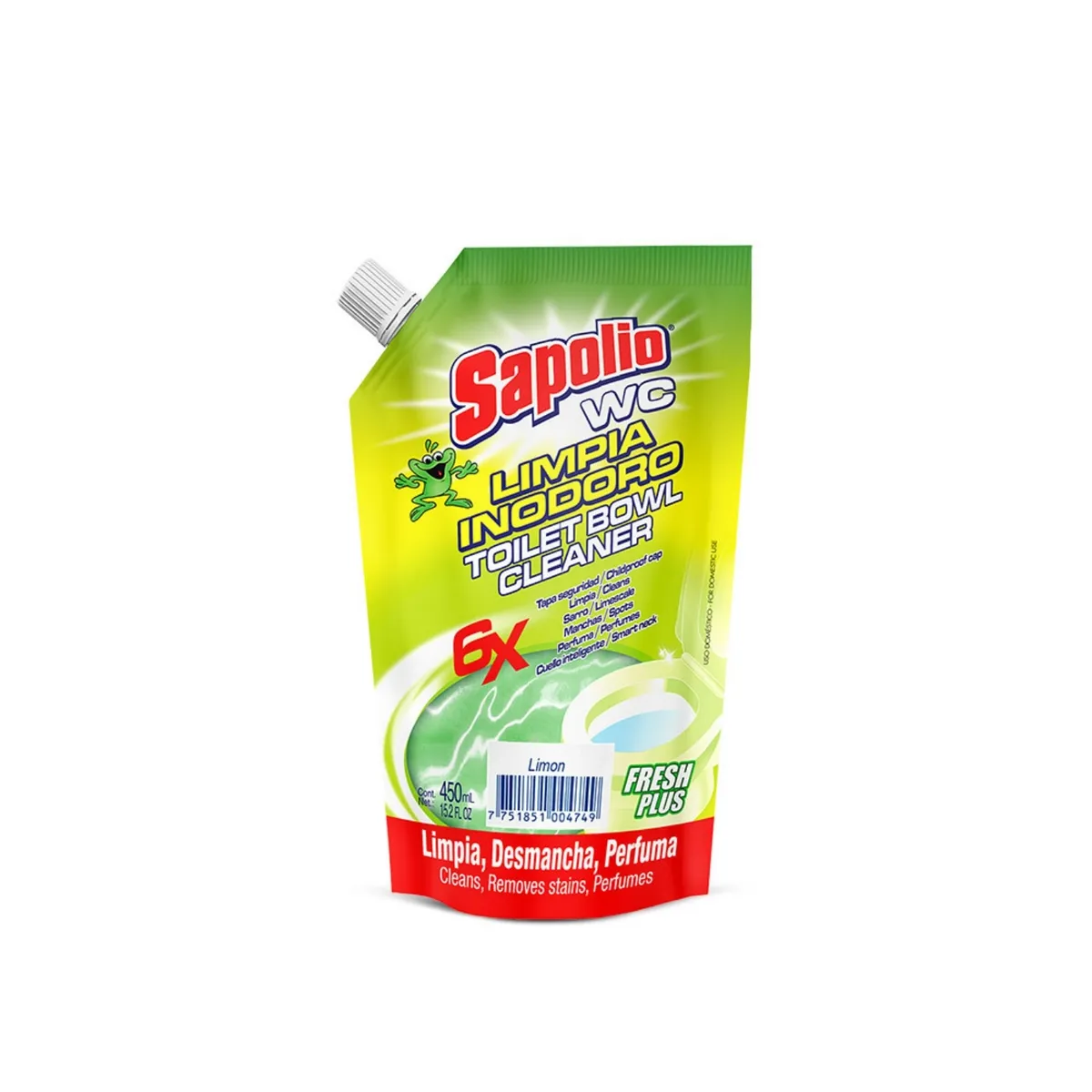 SAPOLIO - Limpiador Inodoro Líquido Amarillo Envase 500 mL