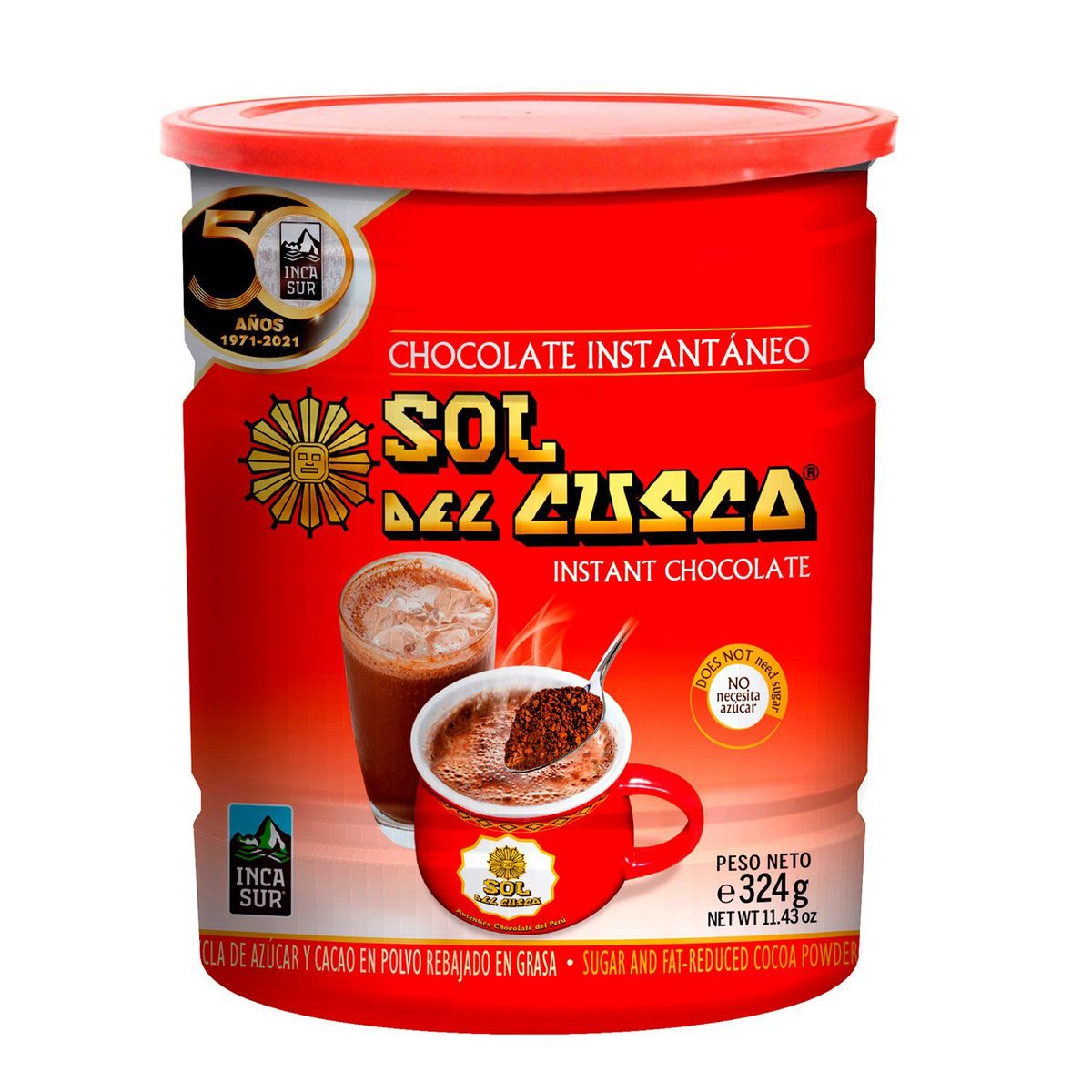 SOL DEL CUSCO - Chocolate Instantáneo Sol del Cusco Lata 324 g