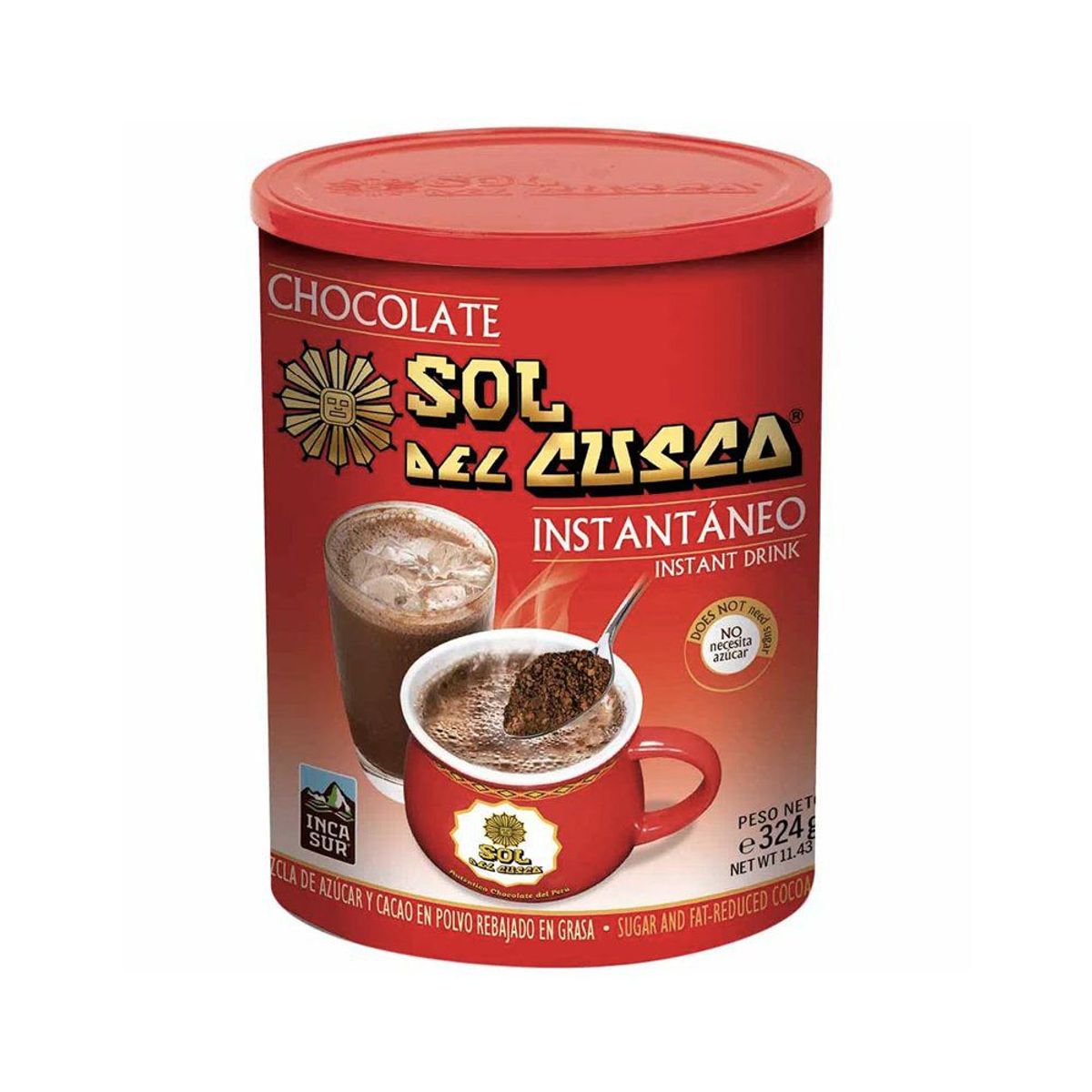 SOL DEL CUSCO - Chocolate Instantáneo Sol del Cusco Lata 324 g