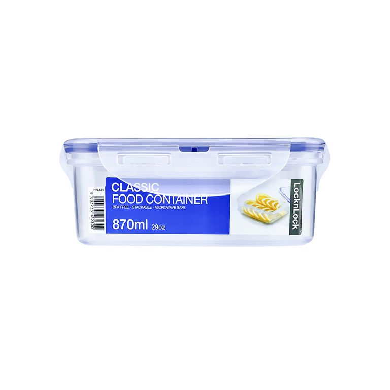 Lock & Lock HPL823O3 Set 3 Contenitori Per Alimenti - 870 Ml Ciascuno, Ermetici, Senza BPA, Ideali Per Pranzo E Picnic