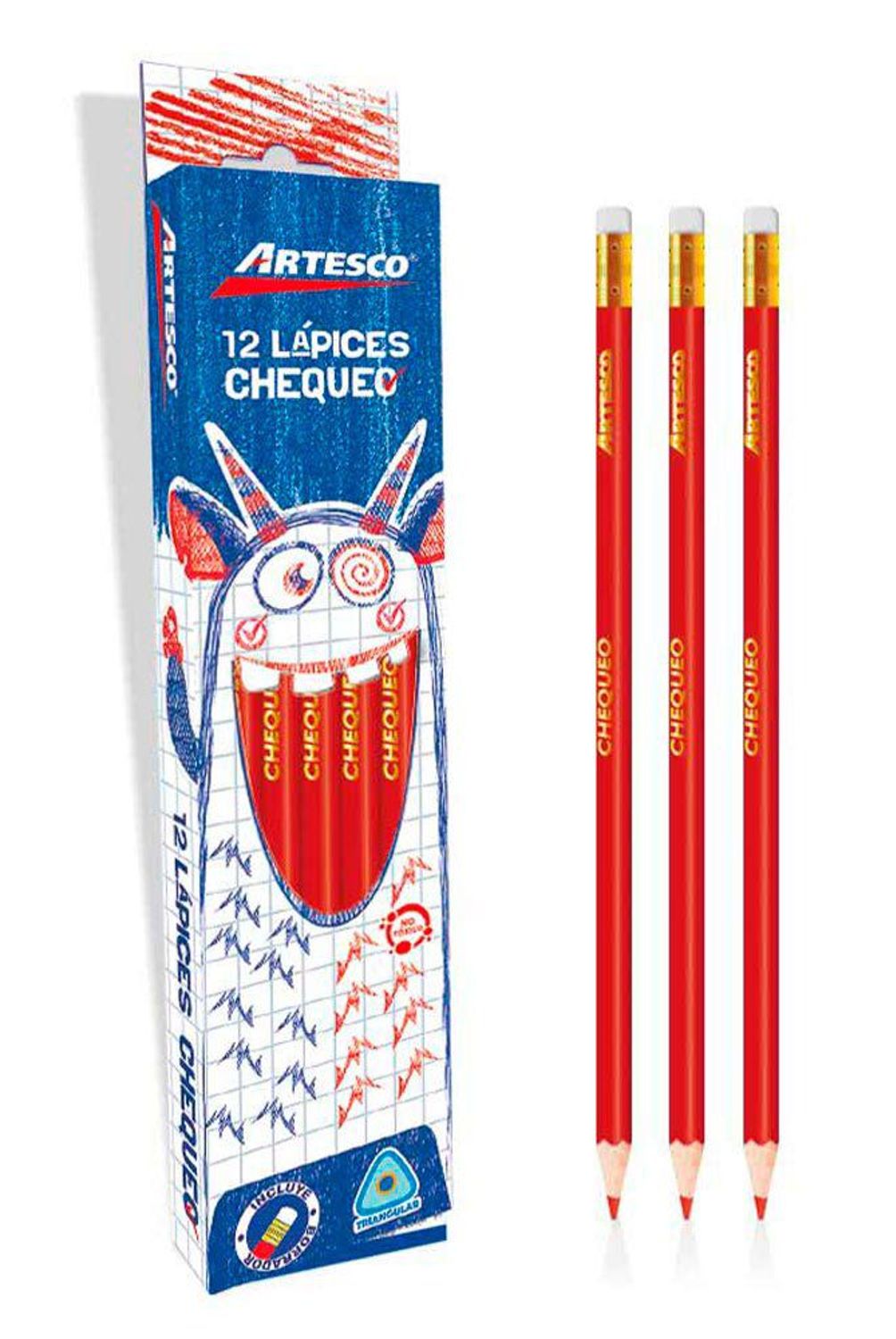 ARTESCO - Lápiz Chequeo Triangx12 Un