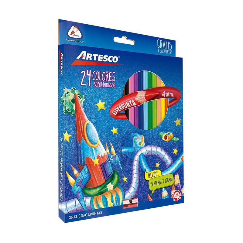 ARTESCO - Colores Triang Largosx24 Kids
