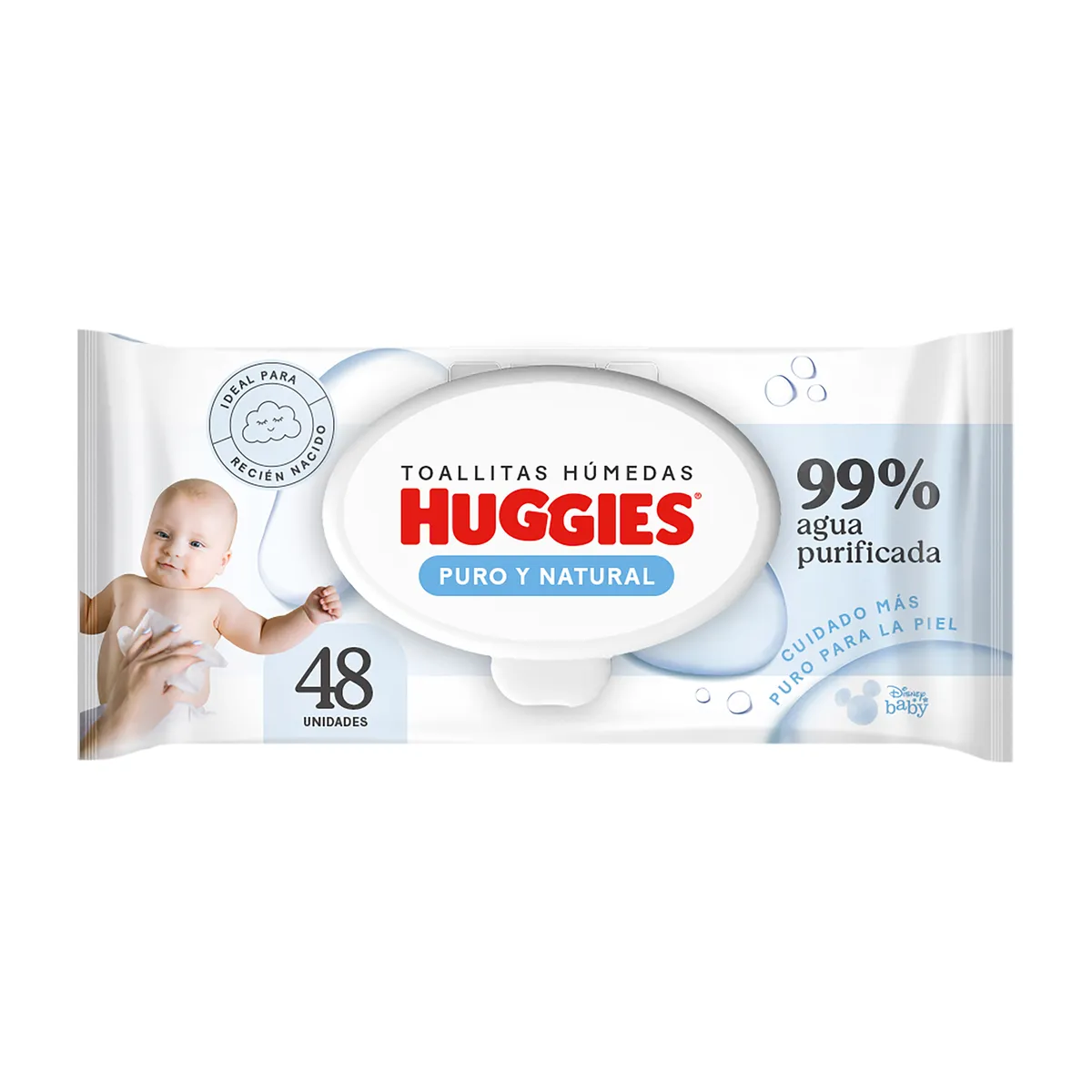 HUGGIES - Toallitas Húmedas Huggies Puro y Natural Recién Nacido Empaque 48 Und