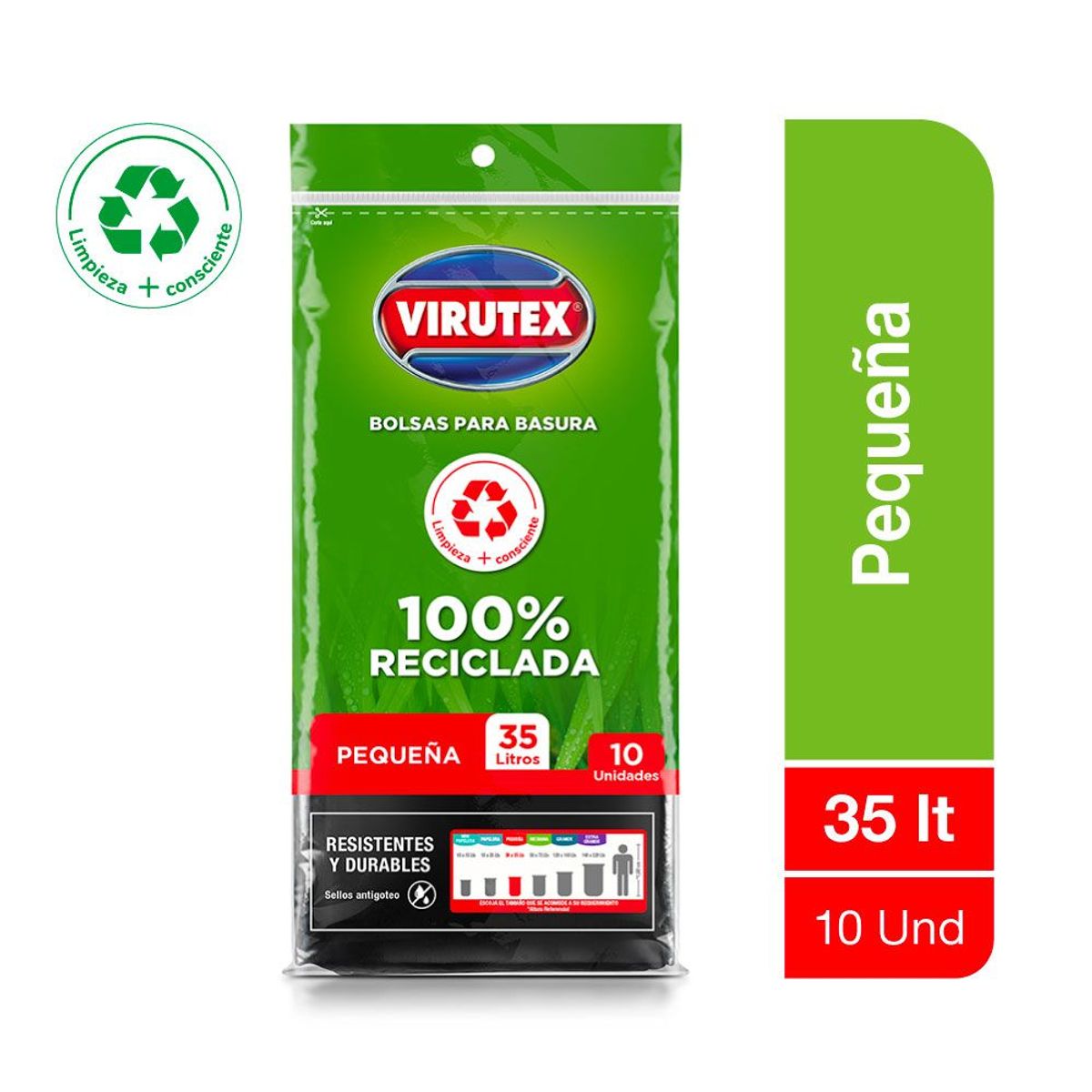 VIRUTEX - Bolsa de Basura Virutex 35 L Empaque 10 Und