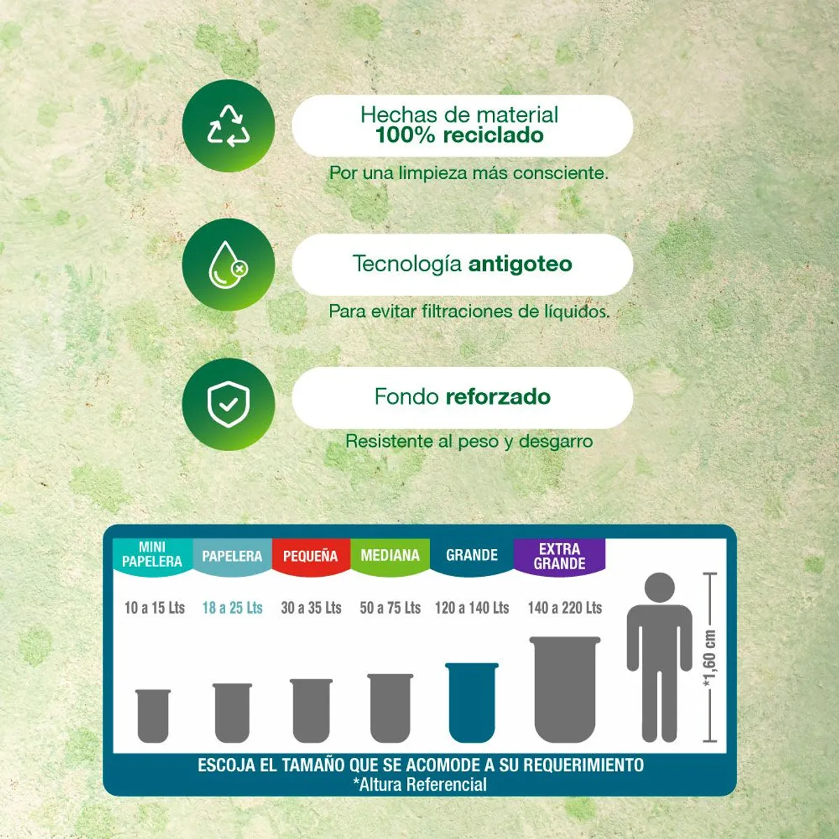 VIRUTEX - Bolsa de Basura Virutex 140 L Empaque 10 Und