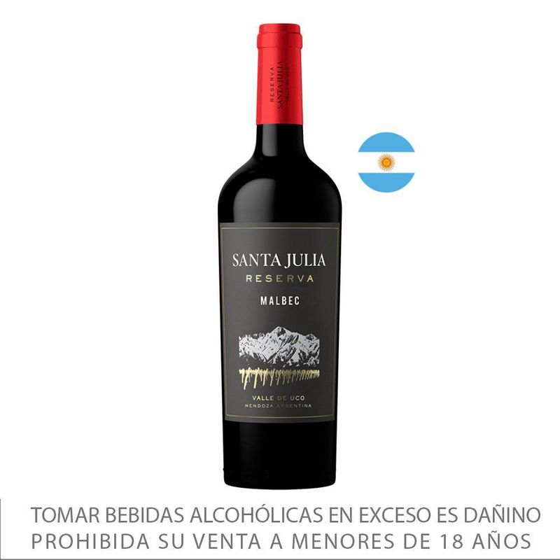 SANTA JULIA - Vino Santa Julia Tinto Reserva Malbec Botella 750 mL