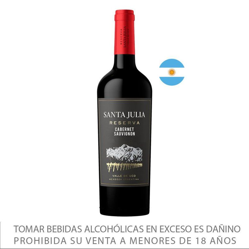 SANTA JULIA - Vino Santa Julia Tinto Reserva Cabernet Sauvignon Botella 750 mL