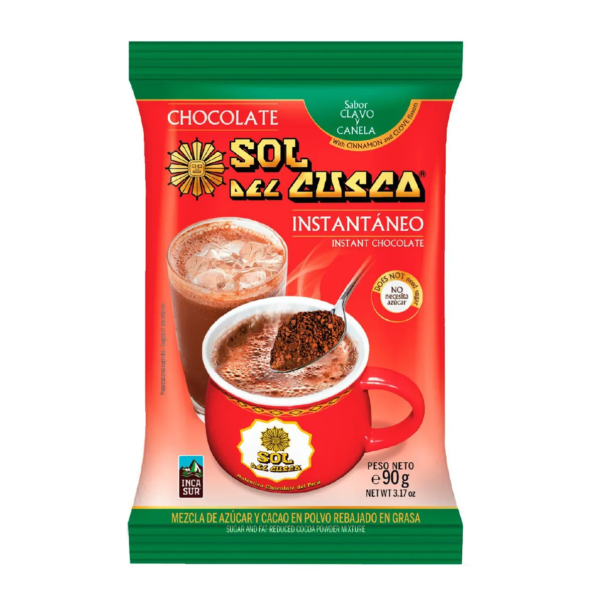 SOL DEL CUSCO - Chocolate Instantáneo Sol del Cusco Bolsa 90 g