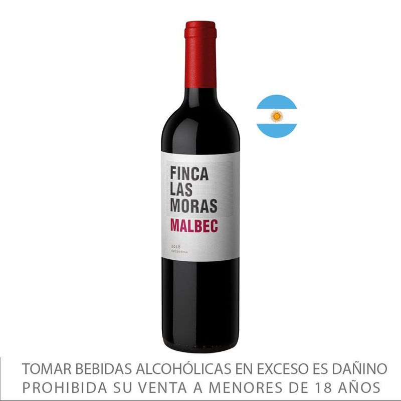 LAS MORAS - Vino Las Moras Malbec Botella 750 mL
