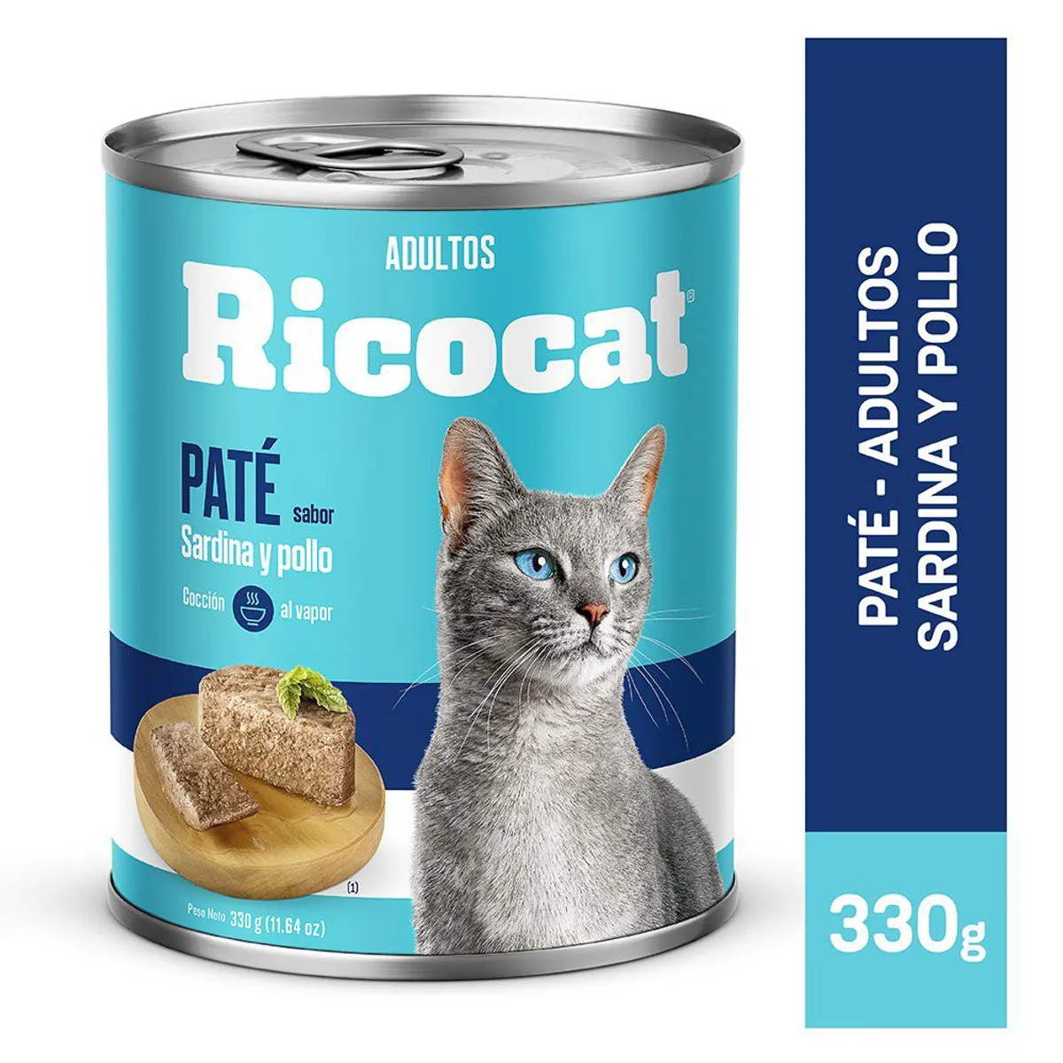 RICOCAT - Paté Gatos Adultos Ricocat Pescado y Pollo Lata 330 g