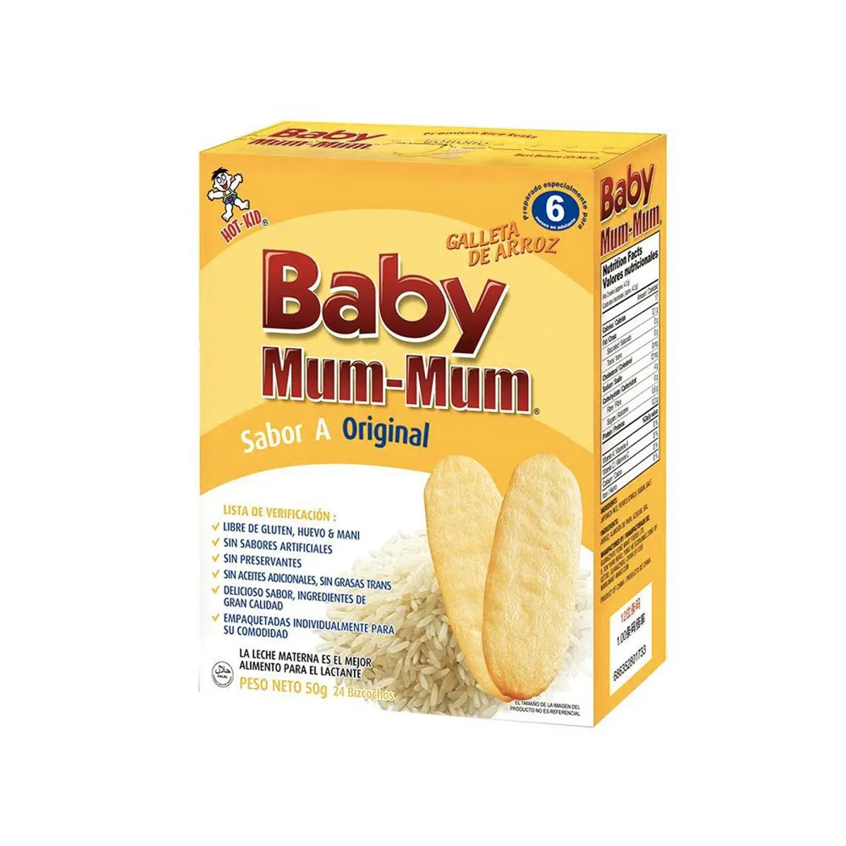HOT KID - Galleta de Arroz Hot Kid Baby Mum-Mum Original Caja 50 g