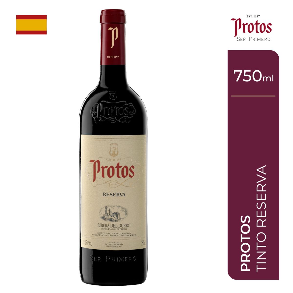 PROTOS - Vino Tinto Protos Reserva 14° Botella 750 mL