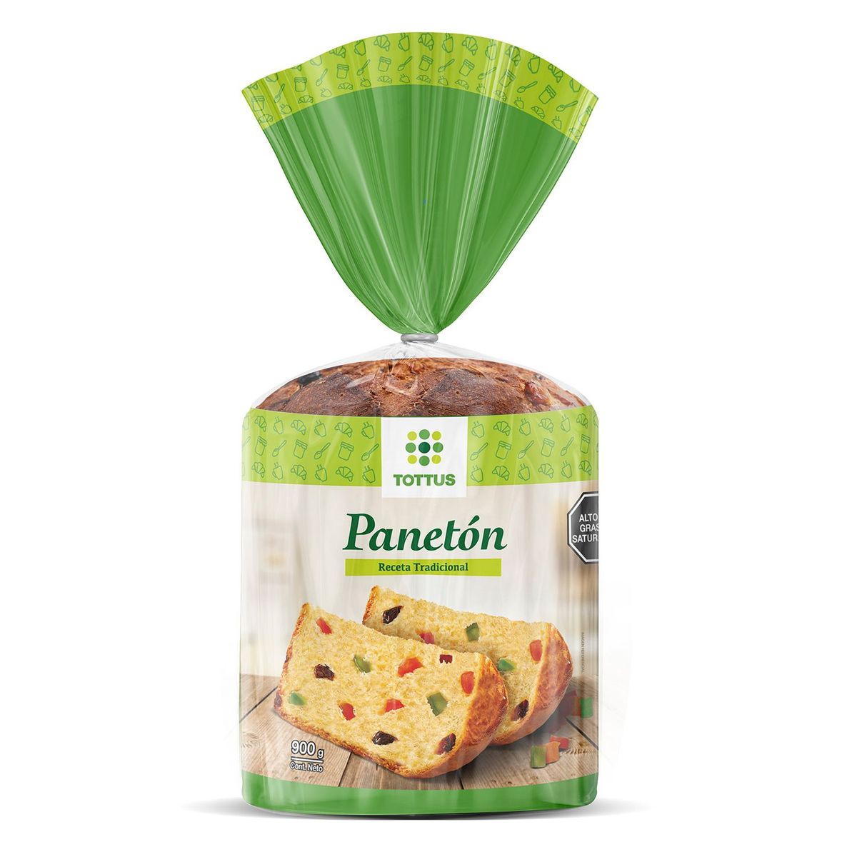 TOTTUS - Panetón Tottus en Bolsa 900 g