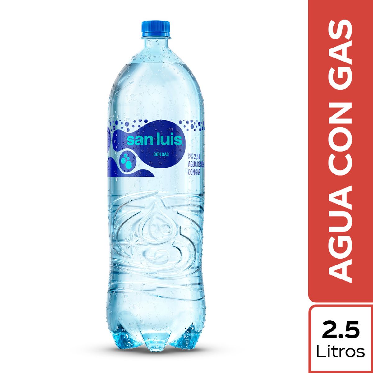 SAN LUIS - Agua San Luis Con Gas Botella 2.5 L