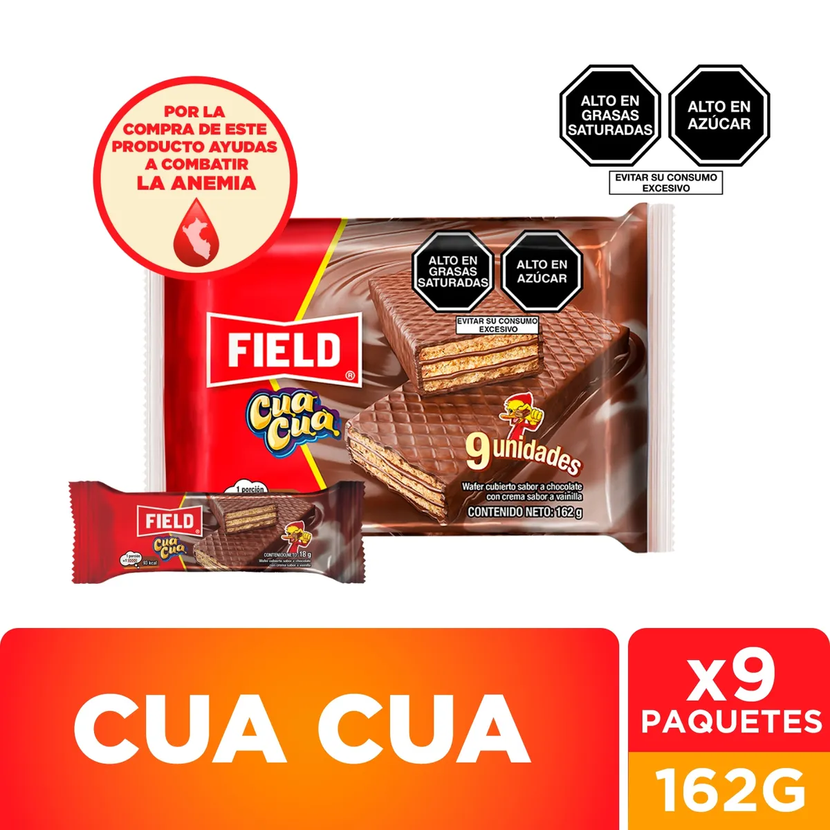 CUA CUA - Wafer Field Cua Cua Pack 9 Und
