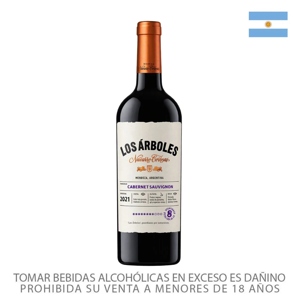 NAVARRO CORREAS - Vino Tinto Navarro Correas Los Árboles Sauvignon 12.5° Botella 750 mL