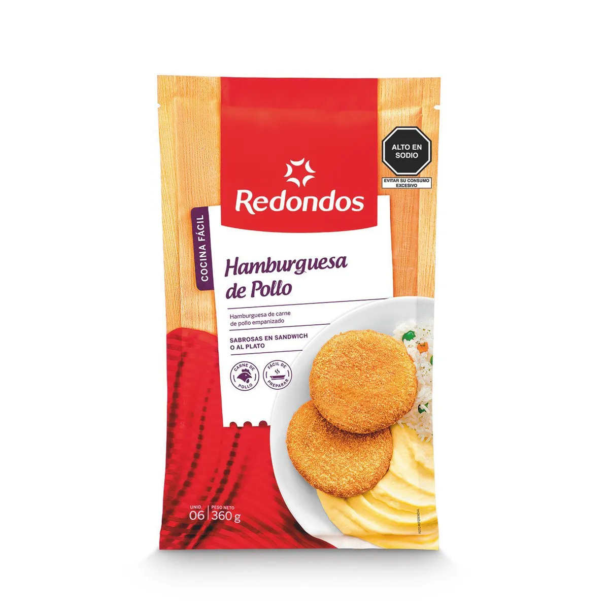 REDONDOS - Hamburguesa de Pollo Redondos Empaque 360 g