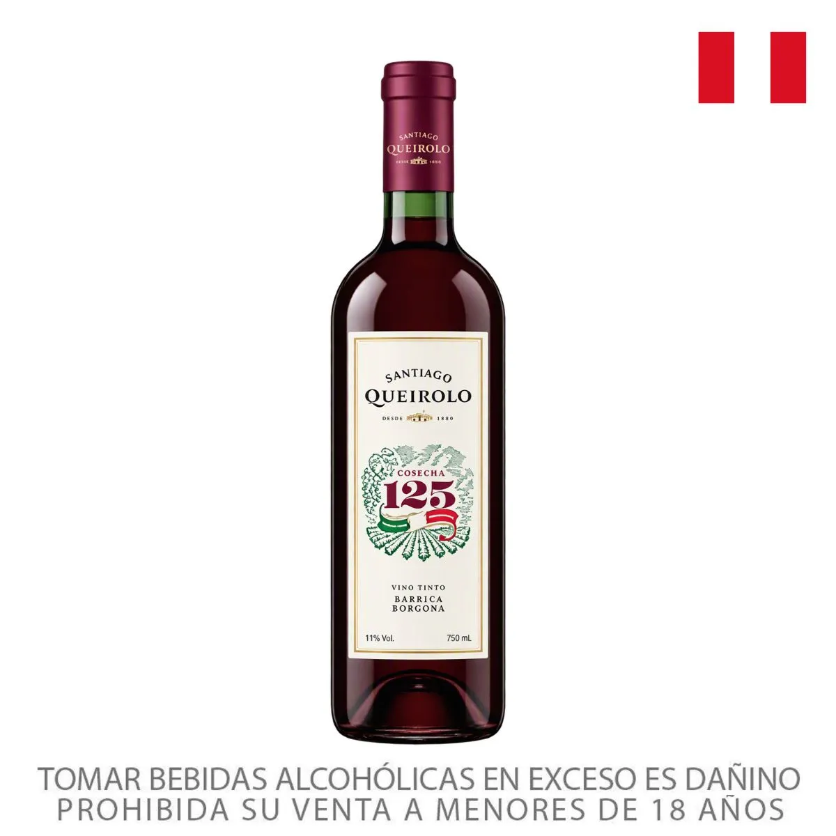 SANTIAGO QUEIROLO - Vino Tinto Santiago Queirolo Cosecha 125 Botella 750 mL