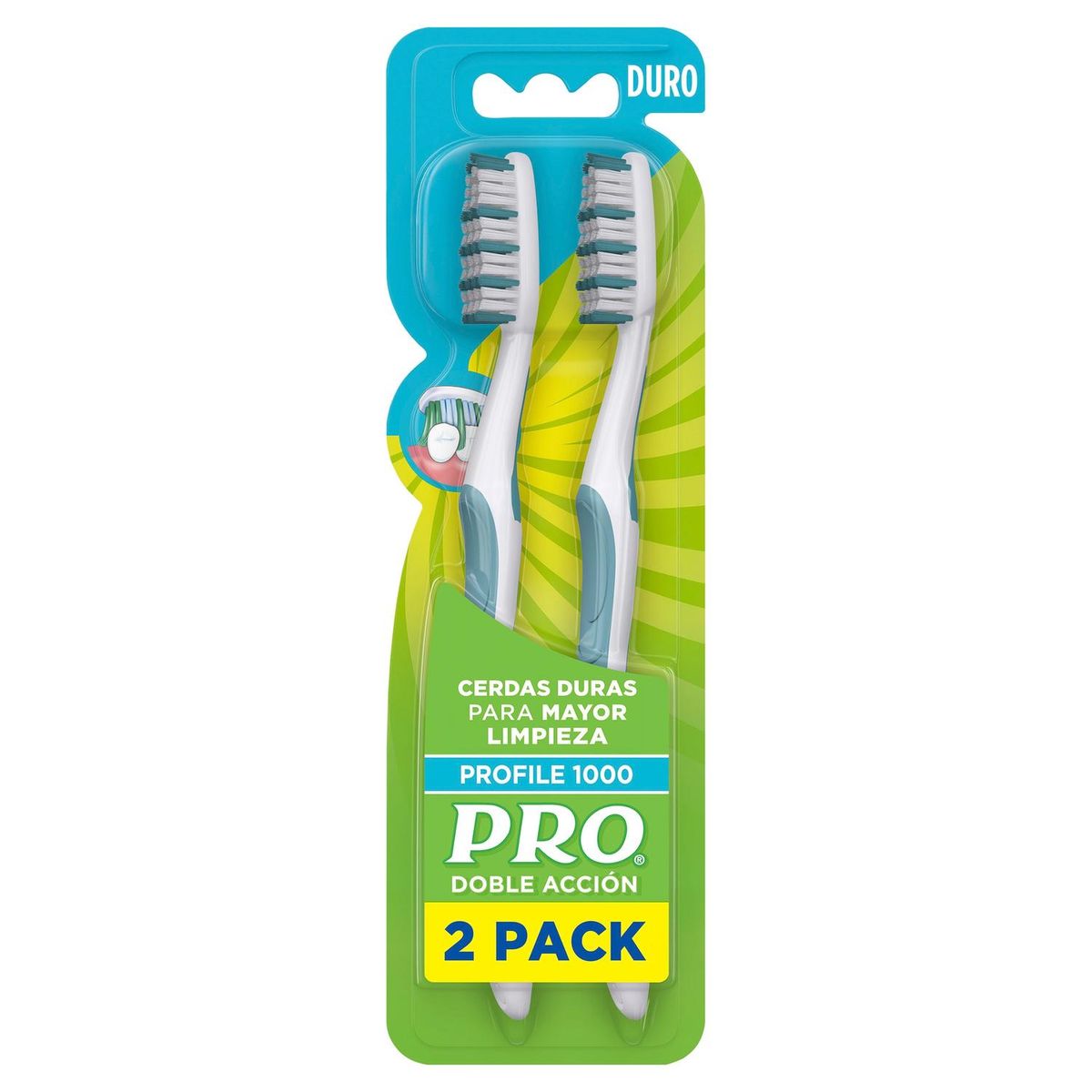 PRO - Cepillo Dental Oral B Pro 1000 Doble Acción Empaque 2 Und