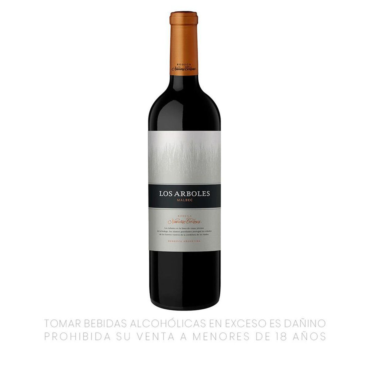NAVARRO CORREAS - Vino Tinto Navarro Correas Los Árboles Malbec Botella 750 mL