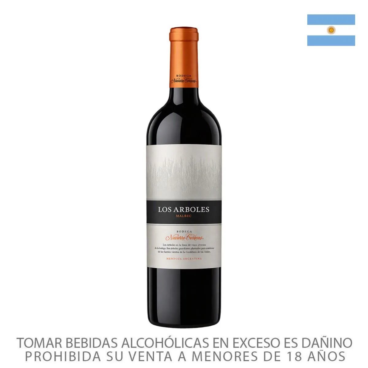 NAVARRO CORREAS - Vino Tinto Navarro Correas Los Árboles Malbec Botella 750 mL