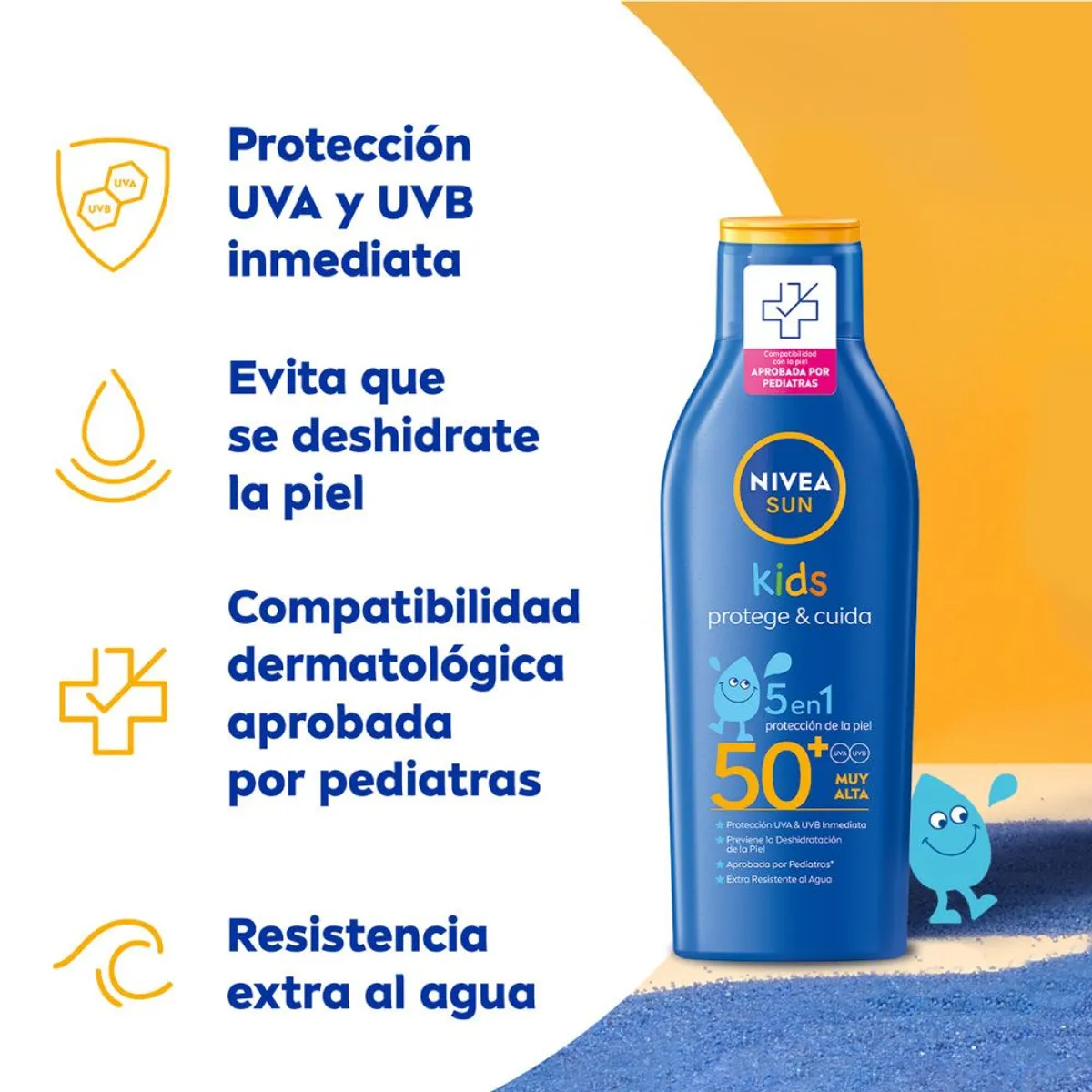 NIVEA - Bloqueador Nivea Kids 5 En 1 FPS50 Envase 200 mL