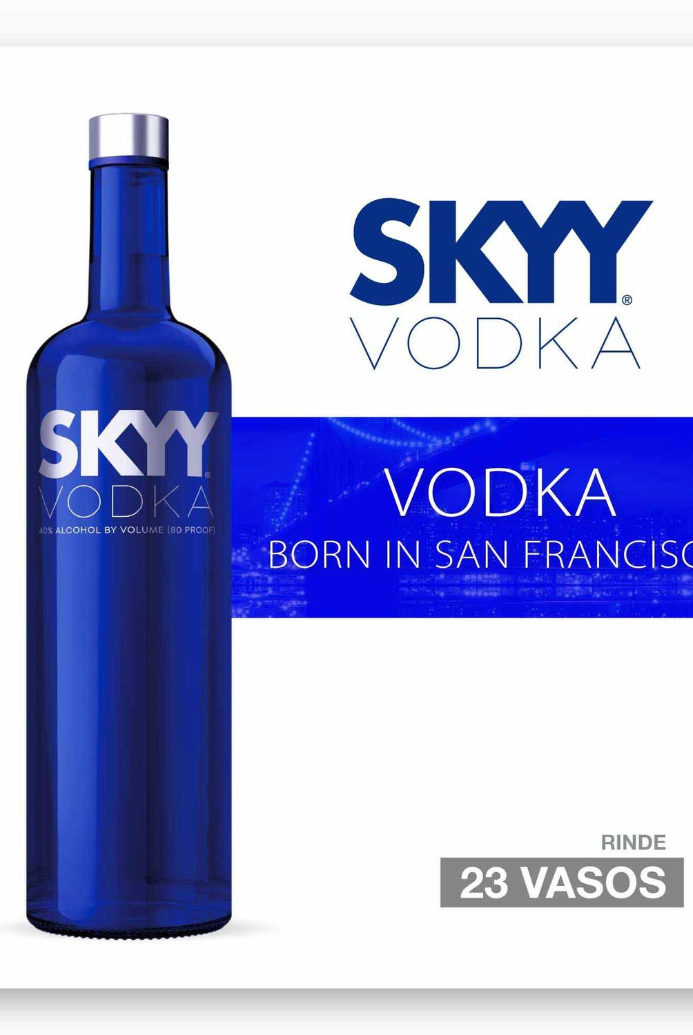 SKYY VODKA - Vodka Skyy Botella 1 L