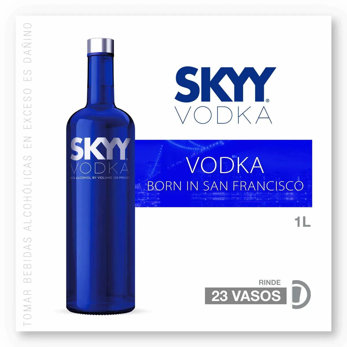 SKYY VODKA - Vodka Skyy Botella 1 L