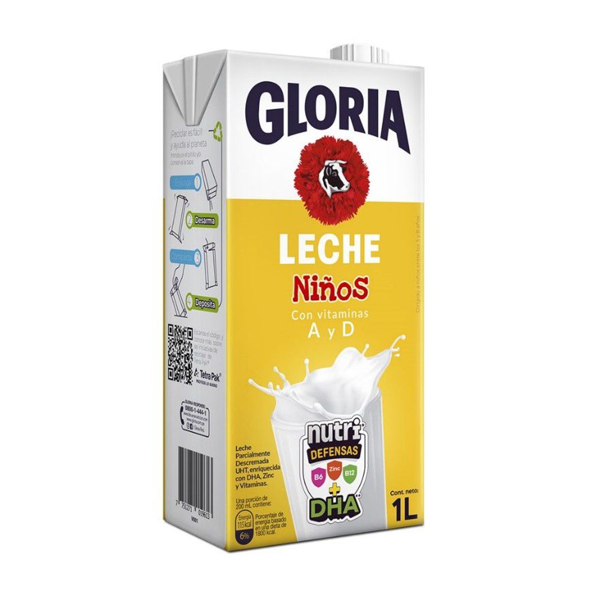 GLORIA - Leche UHT Niños Gloria Caja 1 L