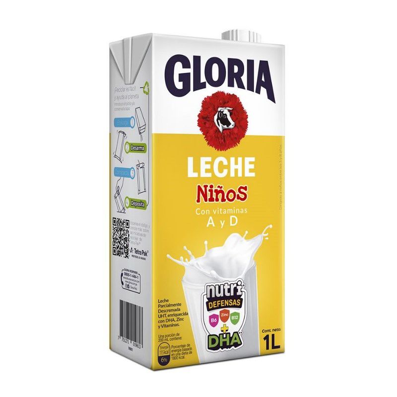GLORIA - Leche UHT Niños Gloria Caja 1 L