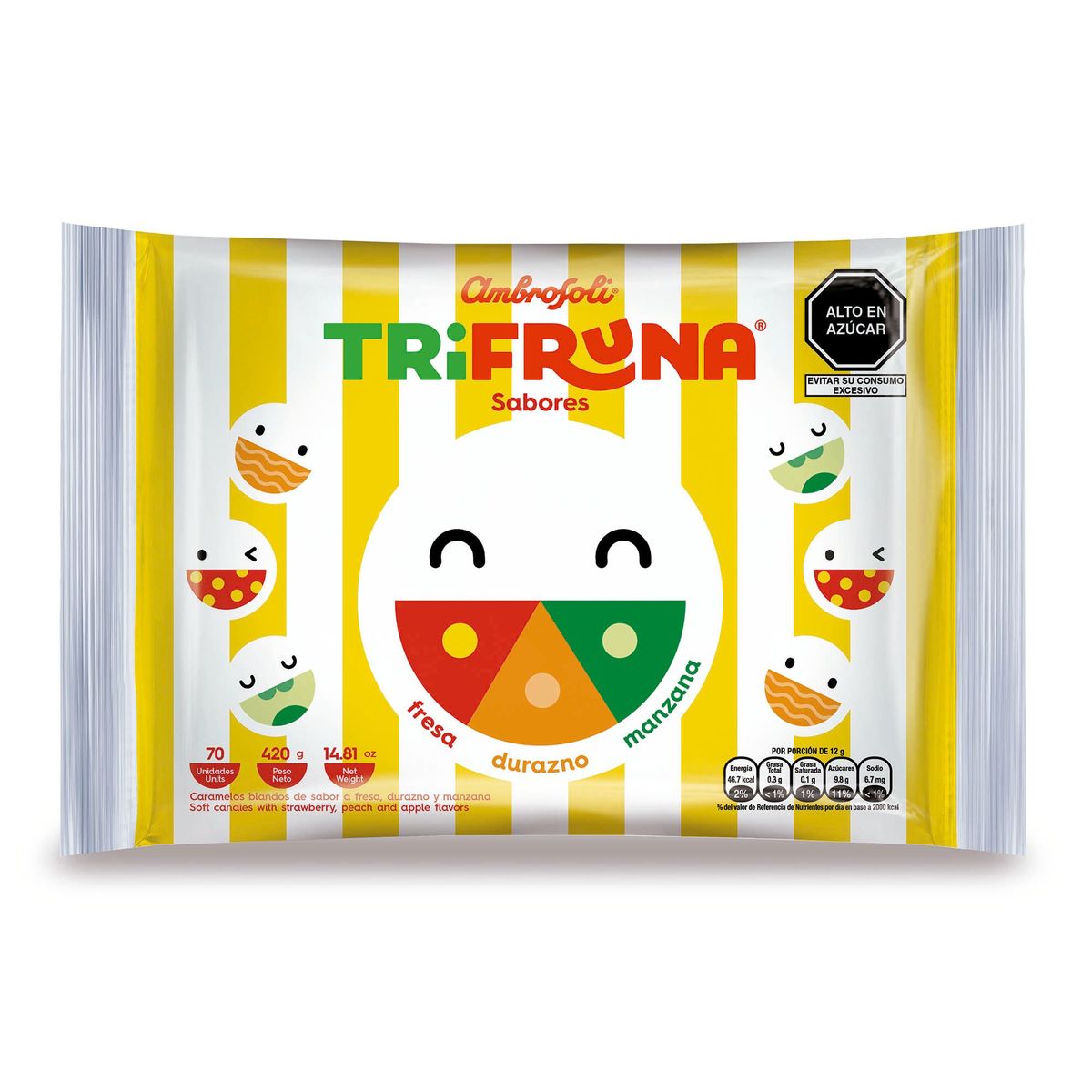 MOLITALIA - Caramelos Trifuna Chicha Manzana y Piña Molitalia Bolsa 420 g