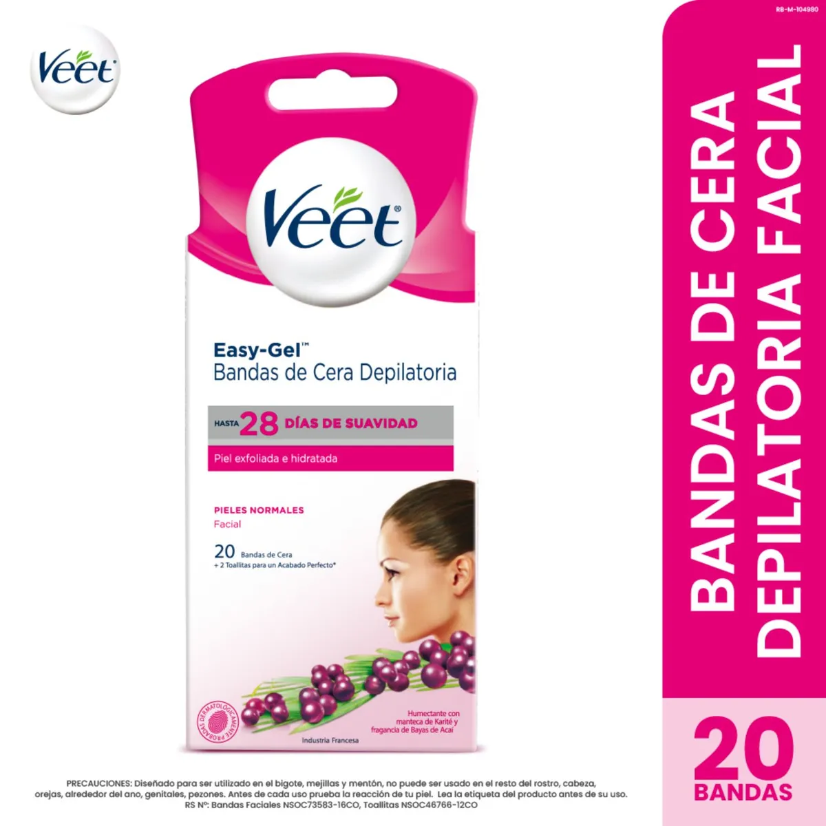 VEET - Bandas de Cera Faciales Veet Caja 12 Und