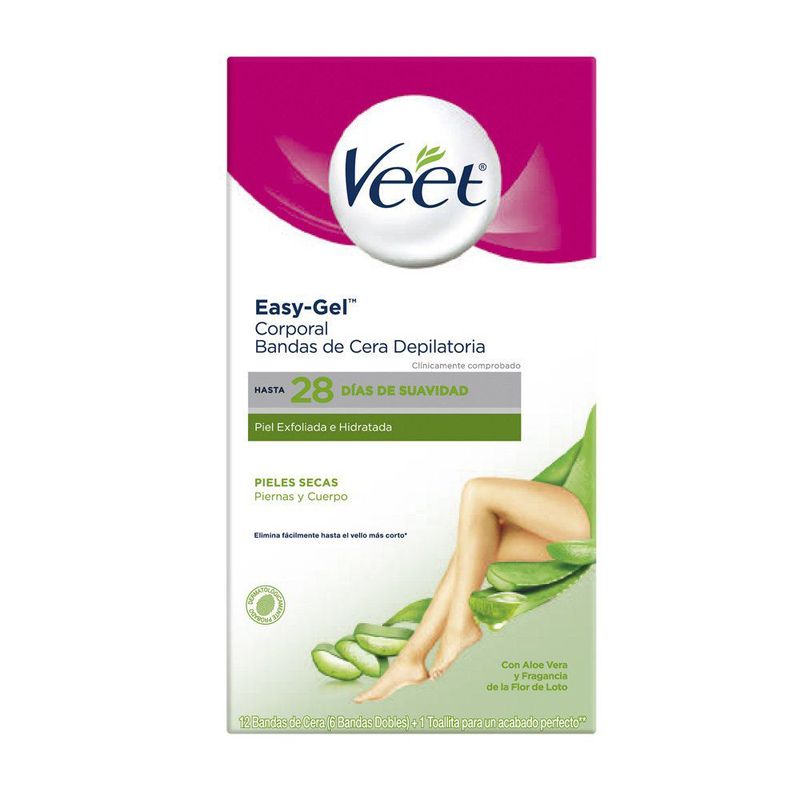 VEET - Bandas de Cera Veet Piel Seca 12 Unidades