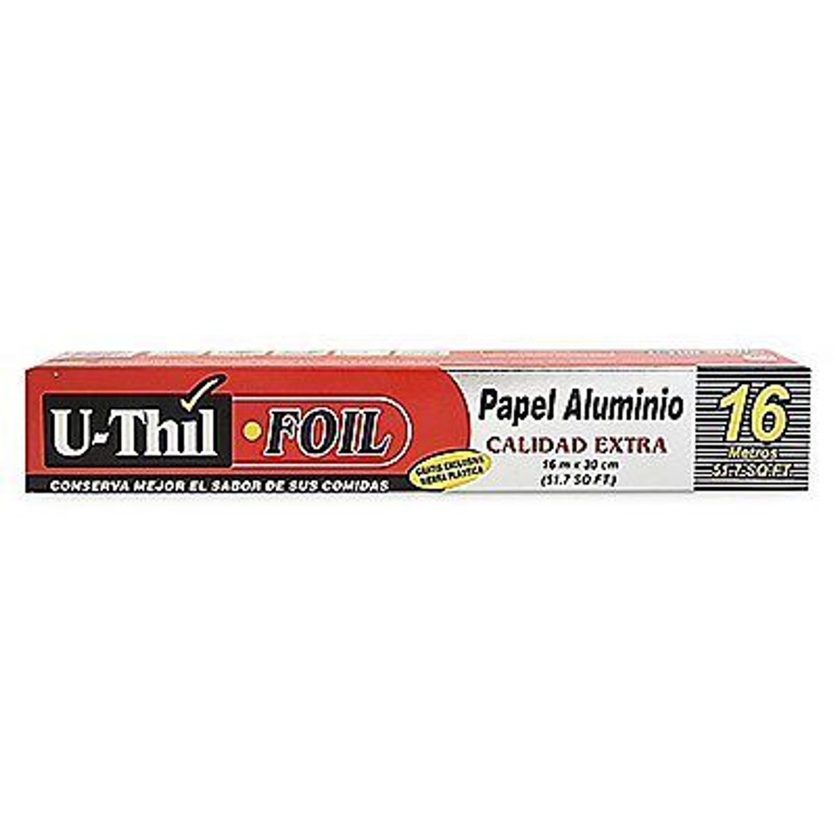 U THIL - Rollo Papel Aluminio con Sierra Uthil Caja 16 m