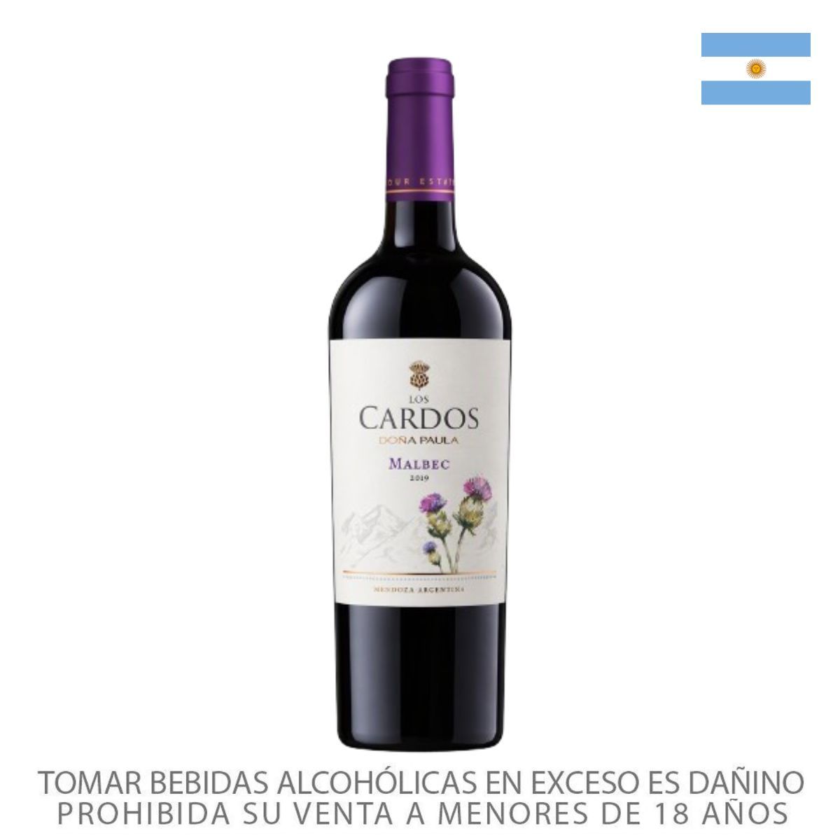 DONA PAULA - Vino Tinto Doña Paula Los Cardos Malbec Botella 750 mL
