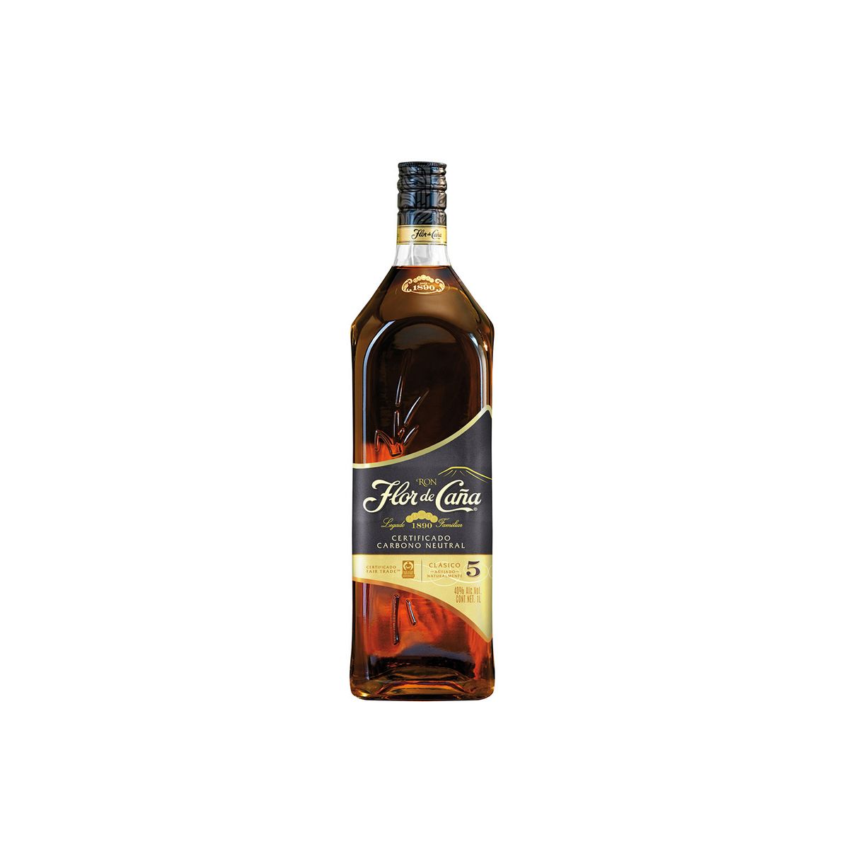 FLOR DE CAÑA - Ron Flor de Caña 5 Años Botella 1 L