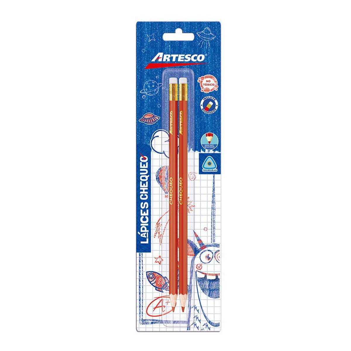 ARTESCO - Lápiz Artesco Chequeo Rojo Empaque 2 Und