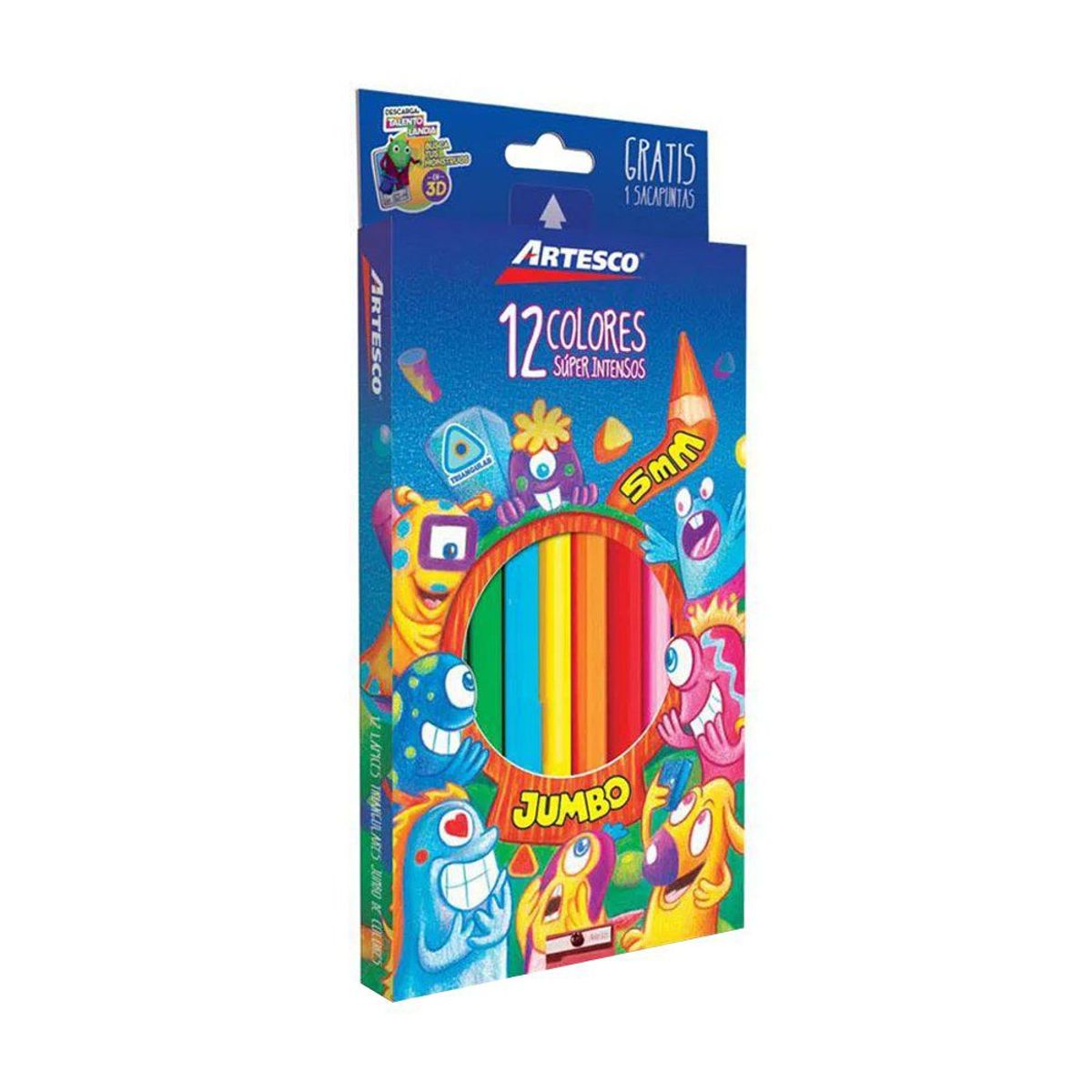 ARTESCO - Colores Artesco Jumbo Triangulares Empaque 12 Und